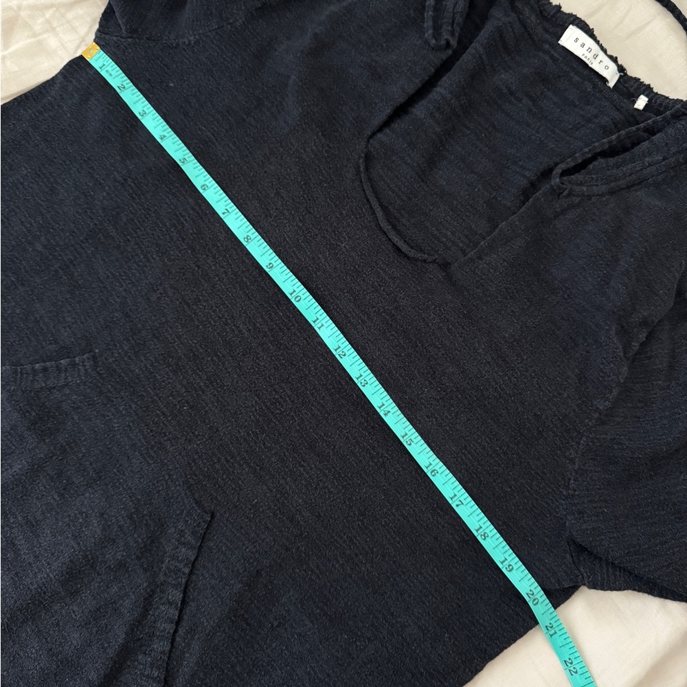 Sandro Navy Knit Sweater Hoodie - Picture 9 of 9